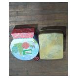 Set of Two Holiday Themed Decorative Tins