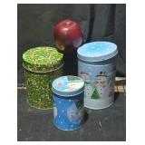 Set of Holiday Decorative Tins