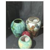 Set of 3 Artisan Ceramic Vases