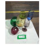 Assorted Colored Glassware Set