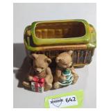 San Francisco Train Planter with Bear Figurines