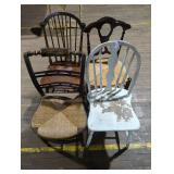 Set of Four Assorted Wooden Chairs
