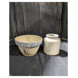 Vintage Bowl and Creamware Jug Set