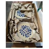 Blue Floral Stoneware Dish Set