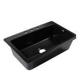 Jackson 33" 3-Hole Drop-In Sink Matte Black