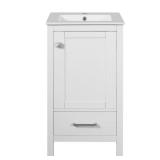 JUJABU 18 in Freestanding White Vanity