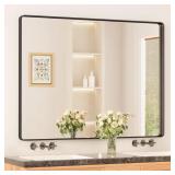 48 in. W x 36 in. H Black Vanity Mirror