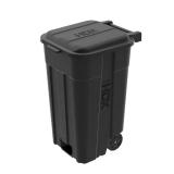45 Gal Black Outdoor Trash Can with Wheels no lid