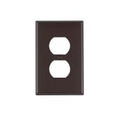 1-Gang Midway Duplex Outlet Nylon Plate Brown