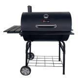 BARREL STYLE Charcoal Grill with Thermometer