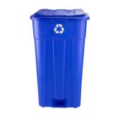 45-Gal Blue Outdoor Trash Can with Wheels no lid