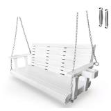 Fortune Candy 5 ft. Wooden Porch Swing, White