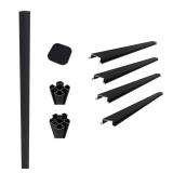 UltraEasy 6x6 Black Aluminum Fence Post Kit (10x