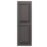 Vinyl Exterior Shutter Pair, Tuxedo Grey