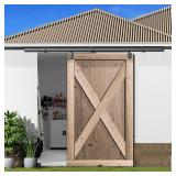 DIYHD 12FT Ceiling Mount Barn Door Kit, Black