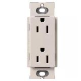 Claro 15 Amp Duplex Outlet, Taupe (SCR-15-TP)