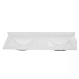 61 in. W Cultured Marble Vanity Top White, broken