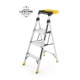 Aluminum Dual Platform Step Ladder, 9 ft Reach