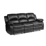 Bianca 83" W Faux Leather Rect. Sofa, Black