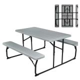 Rectangle Metal Folding Picnic Table Grey
