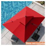 Double Top 12x9 Aluminum Umbrella Red