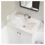 24 in Ceramic Vanity Top with White Basin