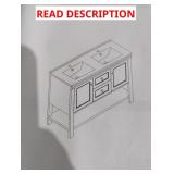 White Double Vanity Without Sink Top