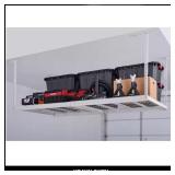 Adjustable Height Overhead Storage Rack White