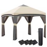 Beige 10x10 Pop Up Canopy with Netting (Only Nett