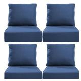 8-Piece Blue Outdoor Lounge Chair Cushion Set