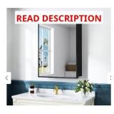 Elise Iron Medicine Cabinet with Mirror, Black