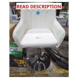 White leather Chair with Adjustable Height Base