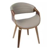 Symphony Walnut & Grey Modern Dining Chair