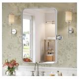 20 in. W x 30.2 in. H Modern Rectangular Silver M