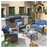 Denali Gray 4-Piece Outdoor Sofa Set