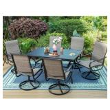 Black 7-Piece Outdoor Patio Dining Set