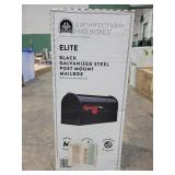 Elite black galvanized steel post mailbox