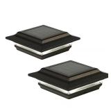 Outdoor Black Aluminum Solar Post Cap (2-Pack)