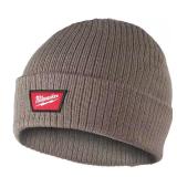 Brown Rib-Knit Cuffed Beanie Hat
