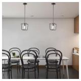 1-Light Black Pendant Light, Adjustable
