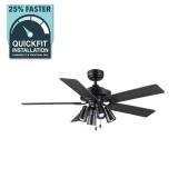 Matte Black LED Ceiling Fan with Light Kit