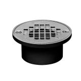 Round Black ABS Floor Drain with 4" SS Cover