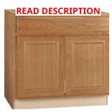 Hampton 36 in. Sink Base Cabinet, Medium Oak