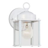 New Castle 1-Light White Wall Lantern Sconce
