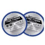 10 in. 60-Tooth Fine Finish Saw Blade (2-Pack)