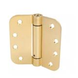 4 in. x 5/8 in. Radius Satin Brass Hinge