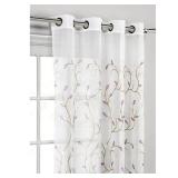 Wavy Leaves Lilac Sheer Curtain Panel