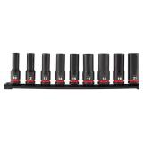 Milwaukee 1/2' Drive Deep Socket Set   9pc
