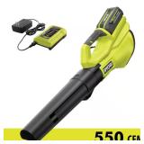 40V Cordless Blower, 120 MPH, 550 CFM (Charger On