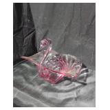 Decorative glass swan bowl.